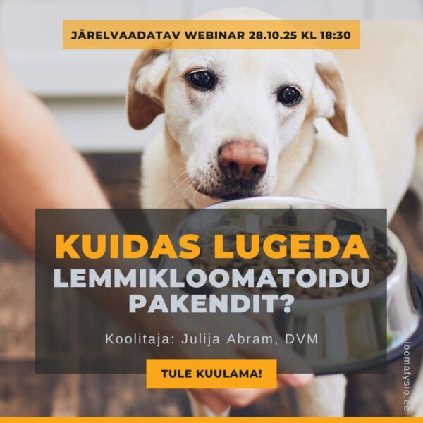 Kuidas lugeda lemmikloomatoidu pakendit (webinar)