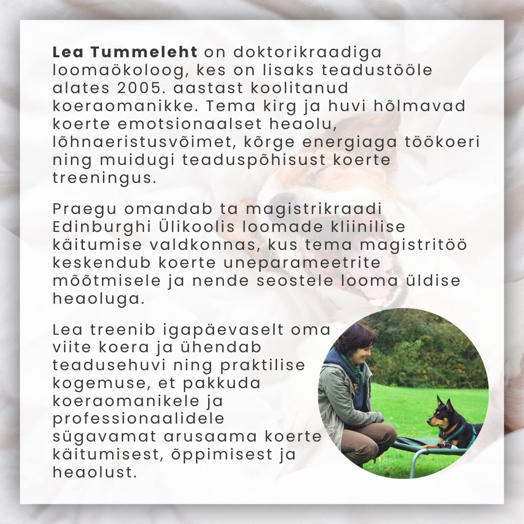 Koera uni: seosed käitumise, reaktiivsuse ja õppimisega (webinar) - Image 2